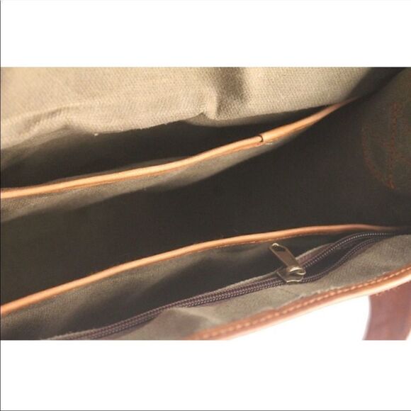 🎉HP🎉NEW Genuine Leather Travel Messenger Office Laptop Bag Briefcase - Picture 4 of 8